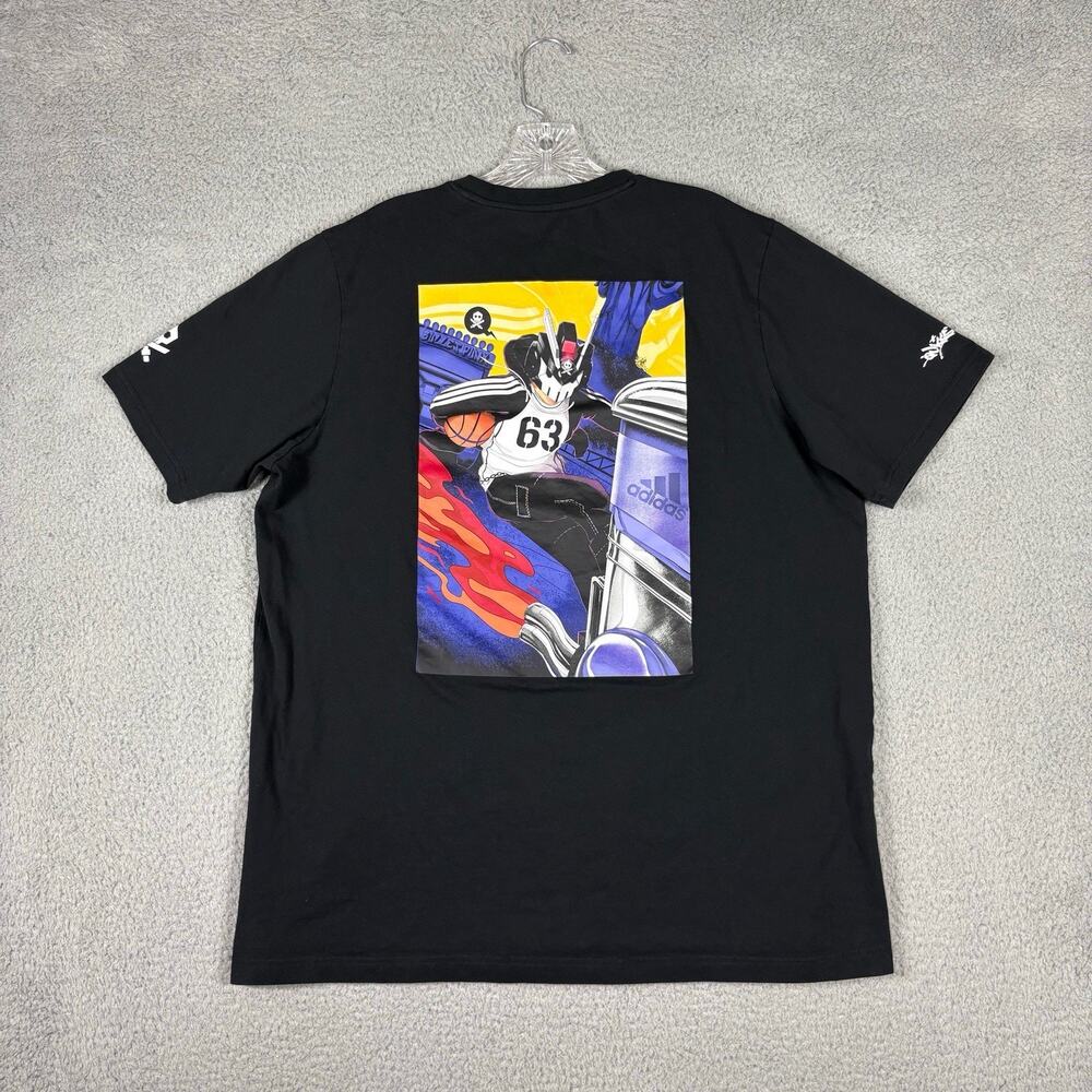 Adidas x Quiccs T-shirt Men’s XL Black TEQ63 Double Sided Mecha Hip Hop Limited